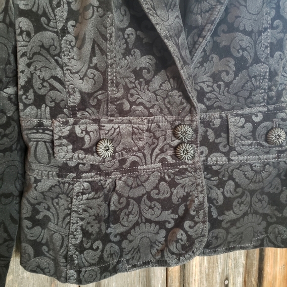 Ann Taylor Loft Black Damask Floral Blazer Jacket Size 6 - Picture 2 of 7